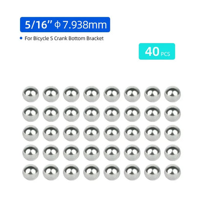 144/20pcs Bicycle Carbon Steel Loose Ball Bearing Dia. 1/4 1/8 3/8 3/16 5/16 5/32-inch 5mm 6mm for MTB Kids Bike Scooter