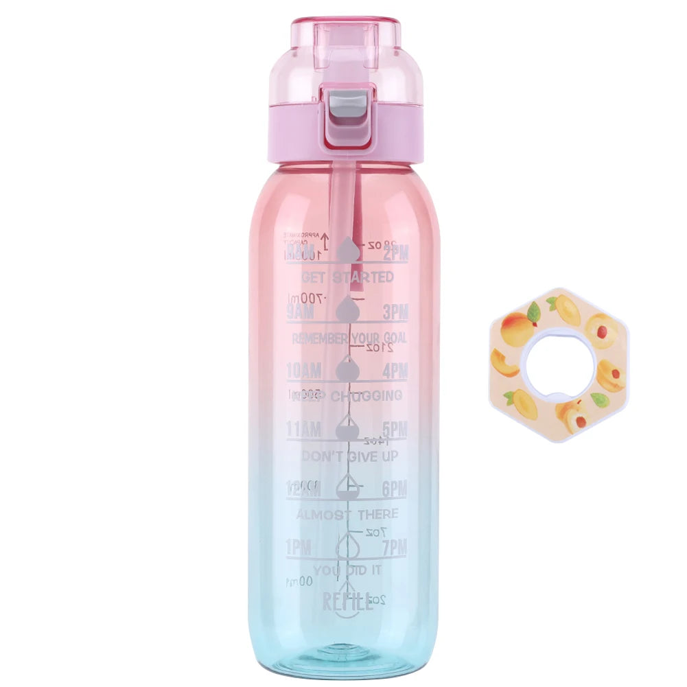 1000ML Fragrance Smelling Water Bottle Portable Air Water Up Bottle Scent Straw Water Cup with Flavor Pod for Outdoor Sports