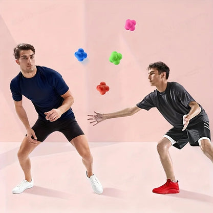 2/4Pcs Reaction Bounce Balls Hexagon Reaction Ball for Baseball Handball Tennis Training Red Green Blue Reflex Balls Sports Fitn