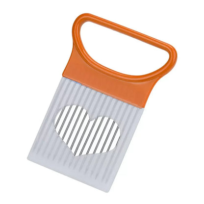 Effortlessly Slice Onions with this 1pc Colorful Onion Slicer Kitchen stainless steel potato chip onion holder