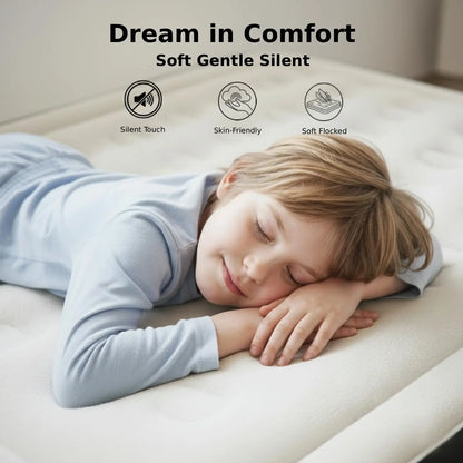 18-Inch Raised Air Mattress with Built-in Pump, Portable Inflatable Bed for Home Guests Camping, 650 lbs Support