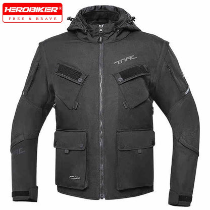 Browm Motorcycle Jacket Waterproof Motocross Armor Protector Moto Racing Jacket Motocross Chaqueta Fall Prevention Riding Cloth