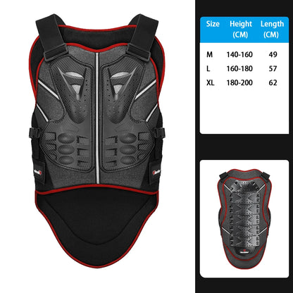 Men's Motorcycle Armor Anti-Fall Wear-Resistant Motorbike Jacket Body Armor Motocross Chest Back Protector Moto Riding Equipment