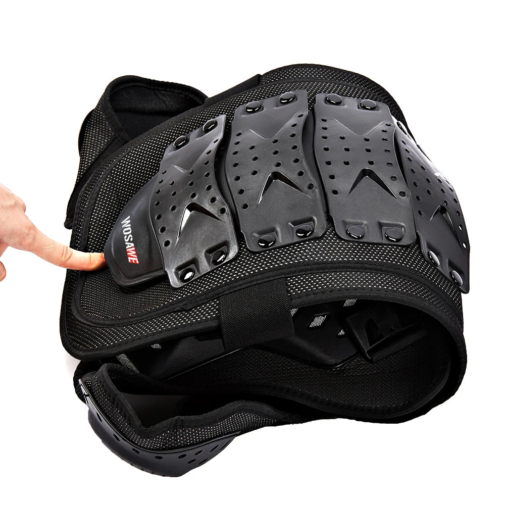 WOSAWE Men's Motocross Sports Chest Guard Motorcycle Vest Back Chest Protector Off-Road Dirt Bike Sports Gear Sleeveless Jacket