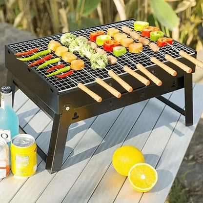 10Pcs Stainless Steel Barbecue Skewer Reusable BBQ Skewers For Outdoor Camping Picnic Cooking Tools BBQ Supplies