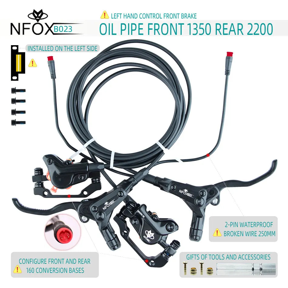 NFOX B023 Electric Bicycle Scooter Oil Disc Hydraulic Brake 160 Accessories 203 E bike 180 Power Off Right 140 GIFT Tool New