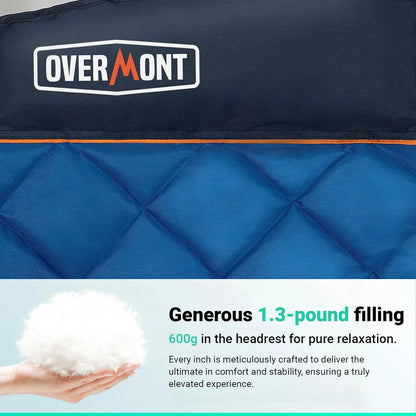 Extra Large Camping Loveseat for Two - Heavy Duty 850LBS Capacity, Padded Folding Chair with Drink Holders & Storage