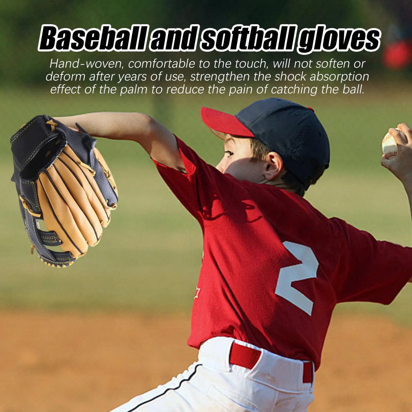 Baseball Glove Soft Training Mitt Leather Softball Glove for Youth Adults Practice Outfield