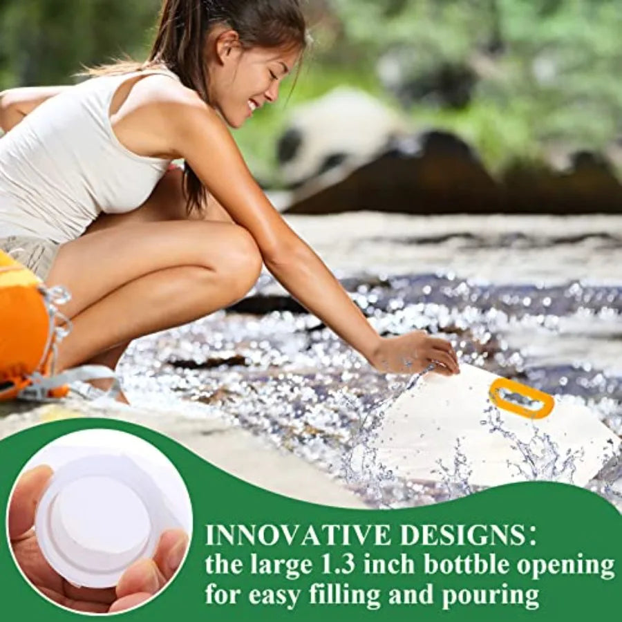 36 Pcs 1.3 Gallon Collapsible Clear Water Storage Bag Freezable Foldable Plastic Container for Outdoor Camping Emergency Use