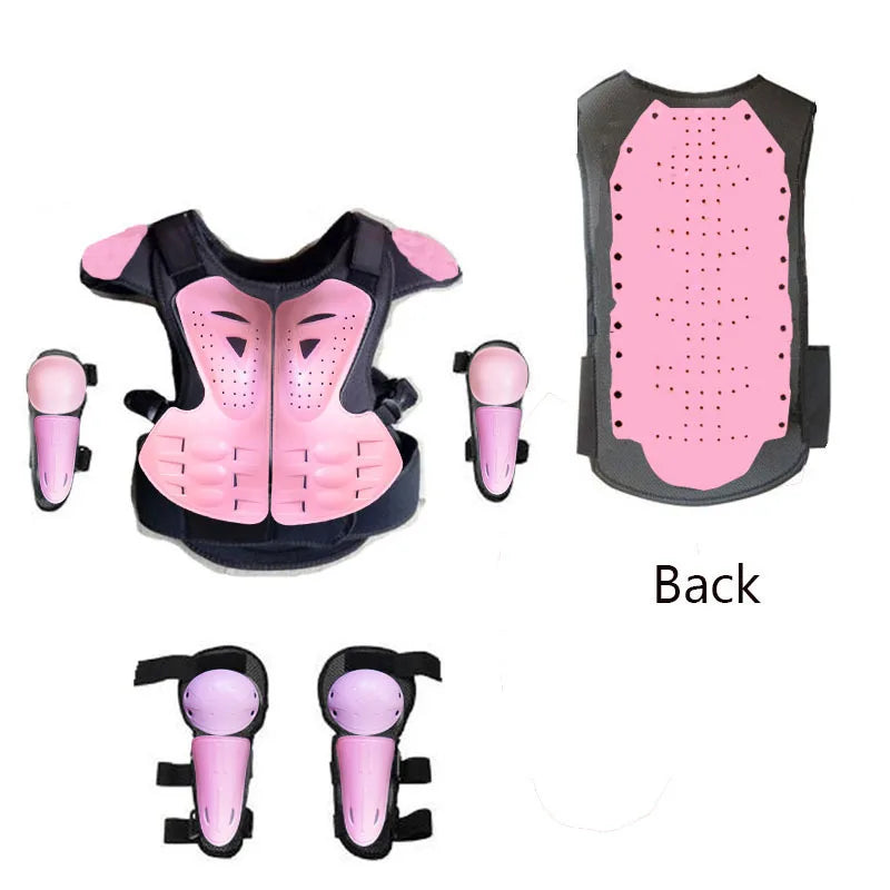 CE Motorcycle Kids Armor Vest Full Body Protective Gear Chest Spine Knee Elbow Guards Motocross Youth Riding Safety Clothing