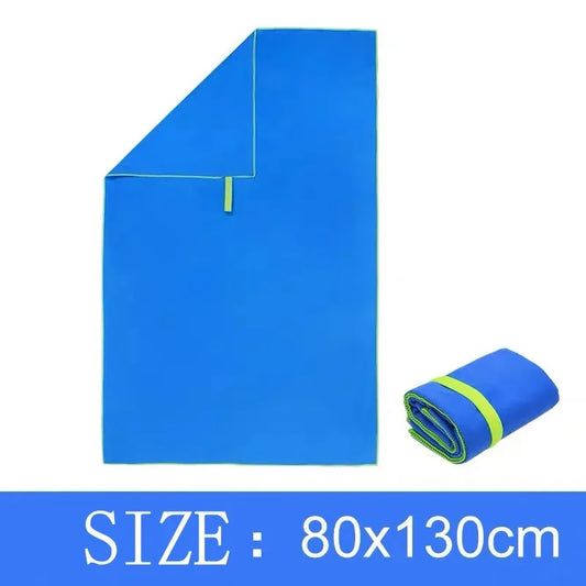 80x130 Quick Drying Swim Beach Towel Portable Outdoor Sports Fitness Ultra Fine Fiber Towel Lightweight Absorbent Microfiber