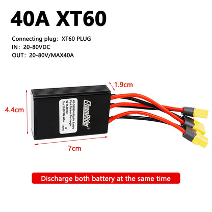 Dual Battery Discharge Converter, Simultaneous Connection Adapter, Balanced Discharge Module, Ebike Parts, 20V-72V,20A-100A