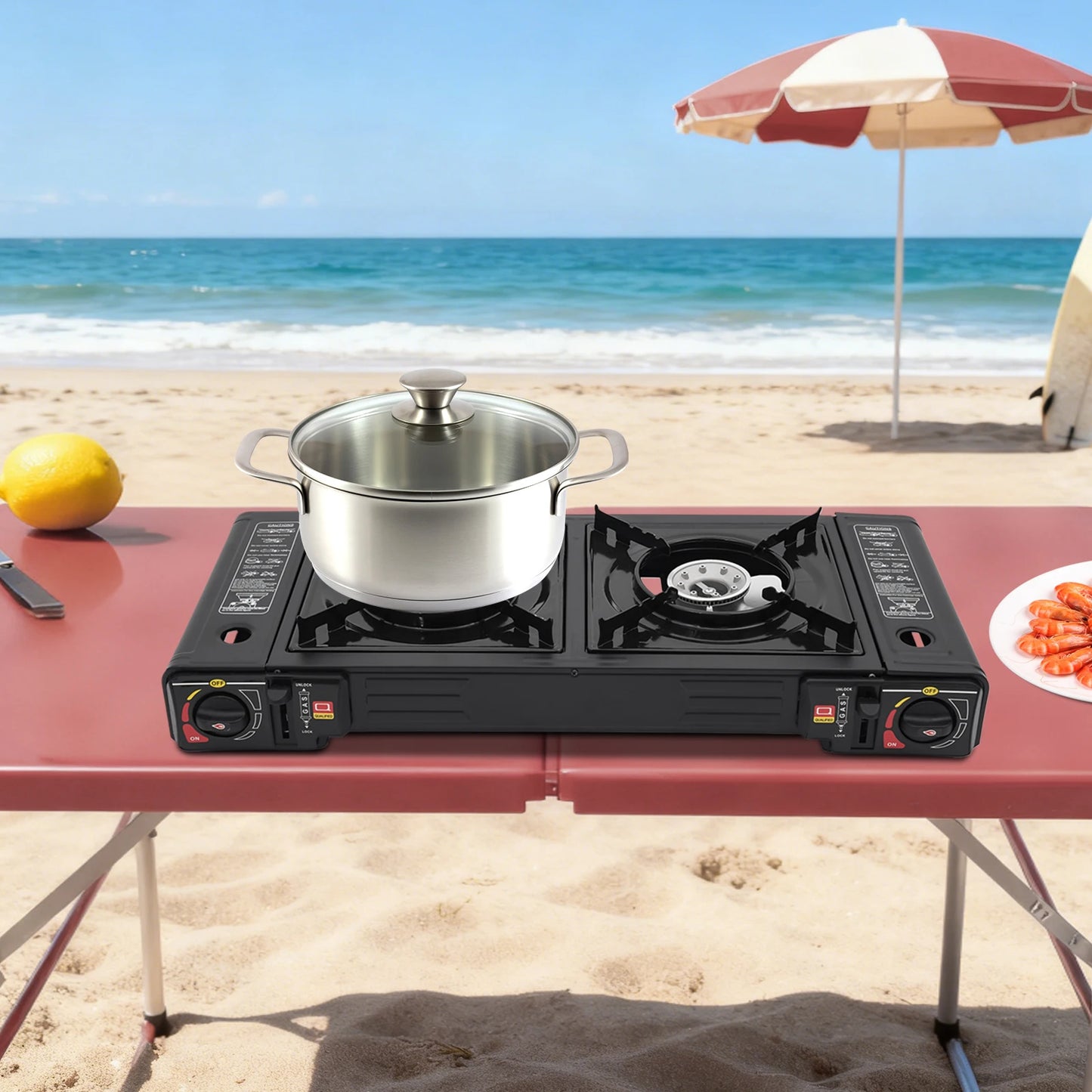 2 Burners Portable Camping Stove Butane