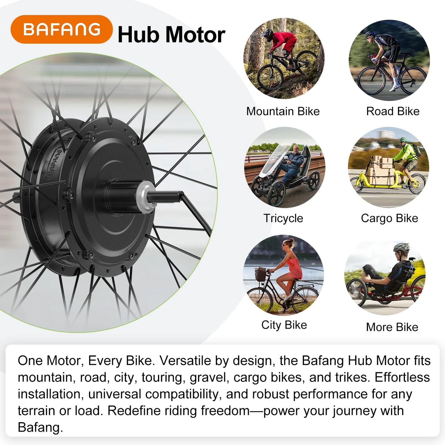 [US Direct ] Bafang 48V 500W 750w Wheel Hub Motor V-Brake Front & Rear Drive Electric Bicycle Conversion Kits 8fun eBike Engine