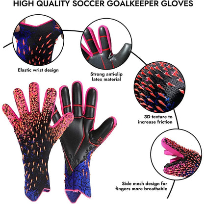 Breathable Soccer Goalkeeper Gloves for Kids Youth Strong Grip Full Finger Protective Football Soccer Football Goalkeeper Gloves
