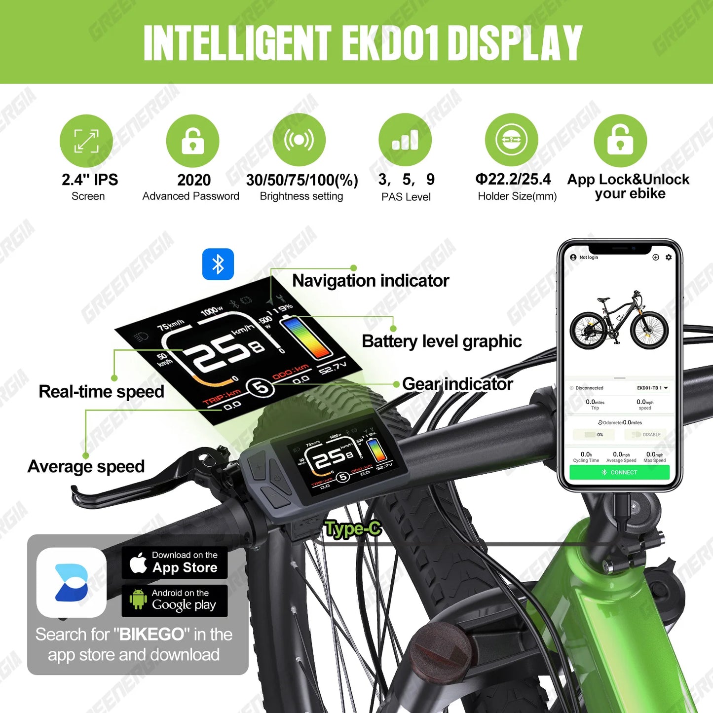 Ebike Display For BAFANG CAN BUS BBS Motor DPC010 DPC080 EKD01 Bluetooth Electric Bike Computer 5PIN Male Bicycle Speedometer