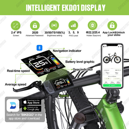 Ebike Display For BAFANG CAN BUS BBS Motor DPC010 DPC080 EKD01 Bluetooth Electric Bike Computer 5PIN Male Bicycle Speedometer