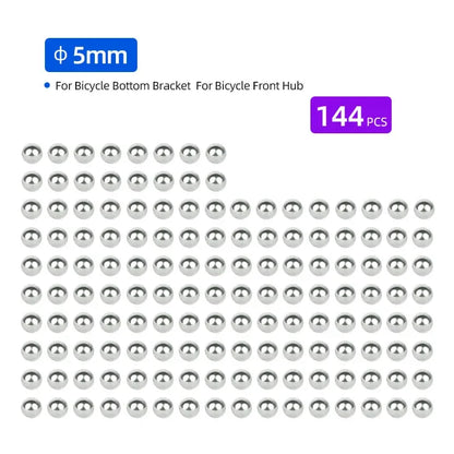 144/20pcs Bicycle Carbon Steel Loose Ball Bearing Dia. 1/4 1/8 3/8 3/16 5/16 5/32-inch 5mm 6mm for MTB Kids Bike Scooter