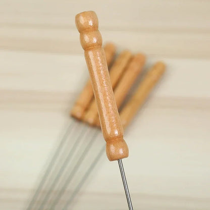 10Pcs Stainless Steel Barbecue Skewer Reusable BBQ Skewers For Outdoor Camping Picnic Cooking Tools BBQ Supplies