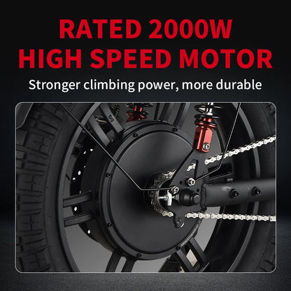 LET'S FLY Mountain bike 2000W 37MPH Adults City Electric Bicycle 48V 60AH 20 Inch Fat Tire  Courier E Bikes Oil Brake  Ebike