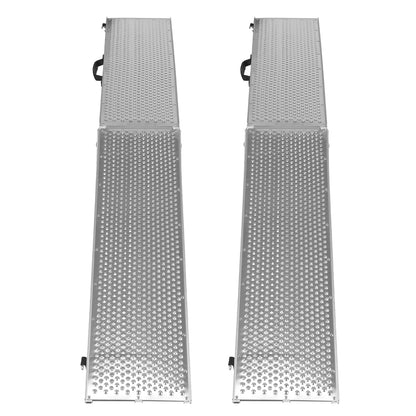 2Pcs 85inch Metal Ramps Ladder with Handle Foldable Truck Loading Ramps for Motorcycles Lawn Mowers UTVs and More
