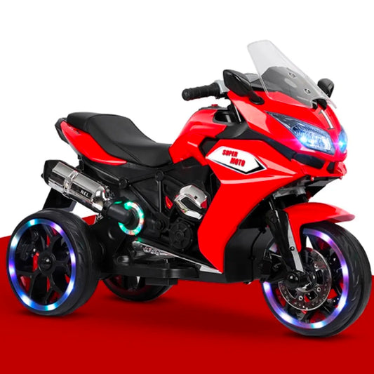 12V Kids Electric motorcycle Battery Motor Bikes Rechargeable 3 Wheels Ride on Kids with Light Wheels
