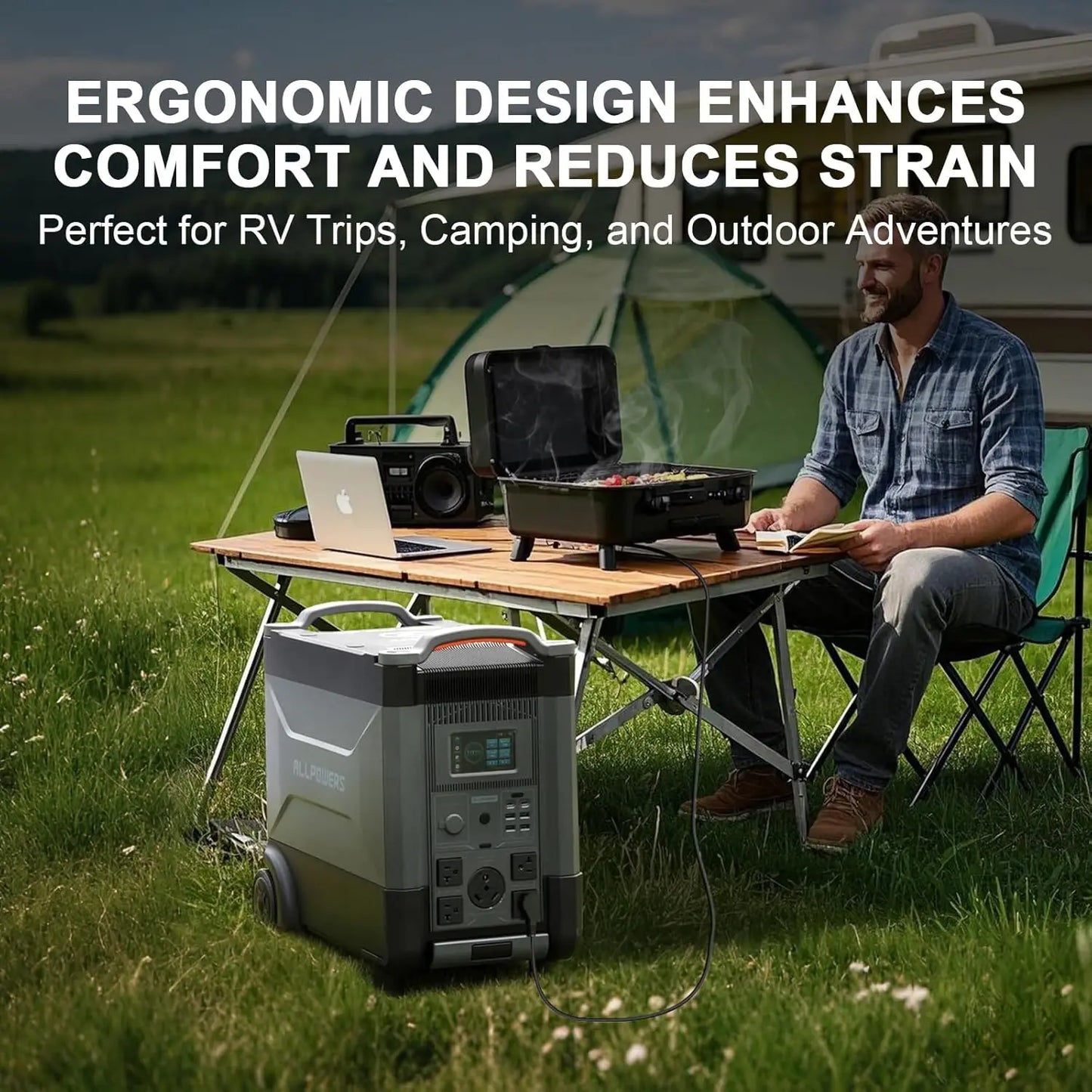 ALLPOWERS R4000 Solar Generator 3600Wh Portable Power Station & Foldable Solar panel SP037 400W solar charger for Camping home