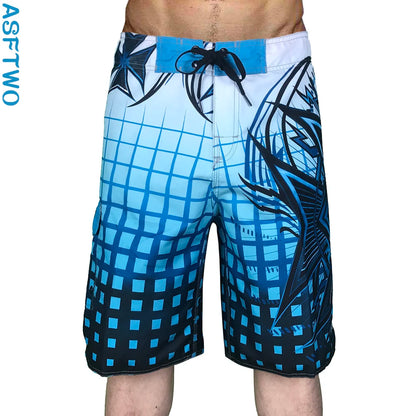 Quick Drying Beach Shorts for Men Surf Beach Shorts Fast Dry Swim Trunks with Bermuda, Fitness Muscle Short Pants, Summer, New,