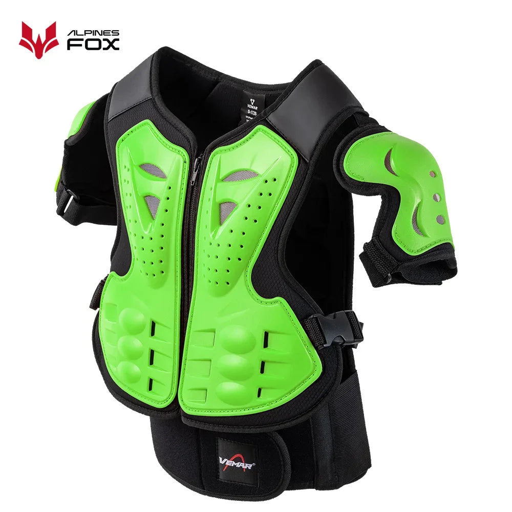 Boys Girls Full Body Skating Skiing Armor Child Kids Youth Motocross Downhill Vest Armor Jacket Chest Spine Knee Elbow Guard Pad