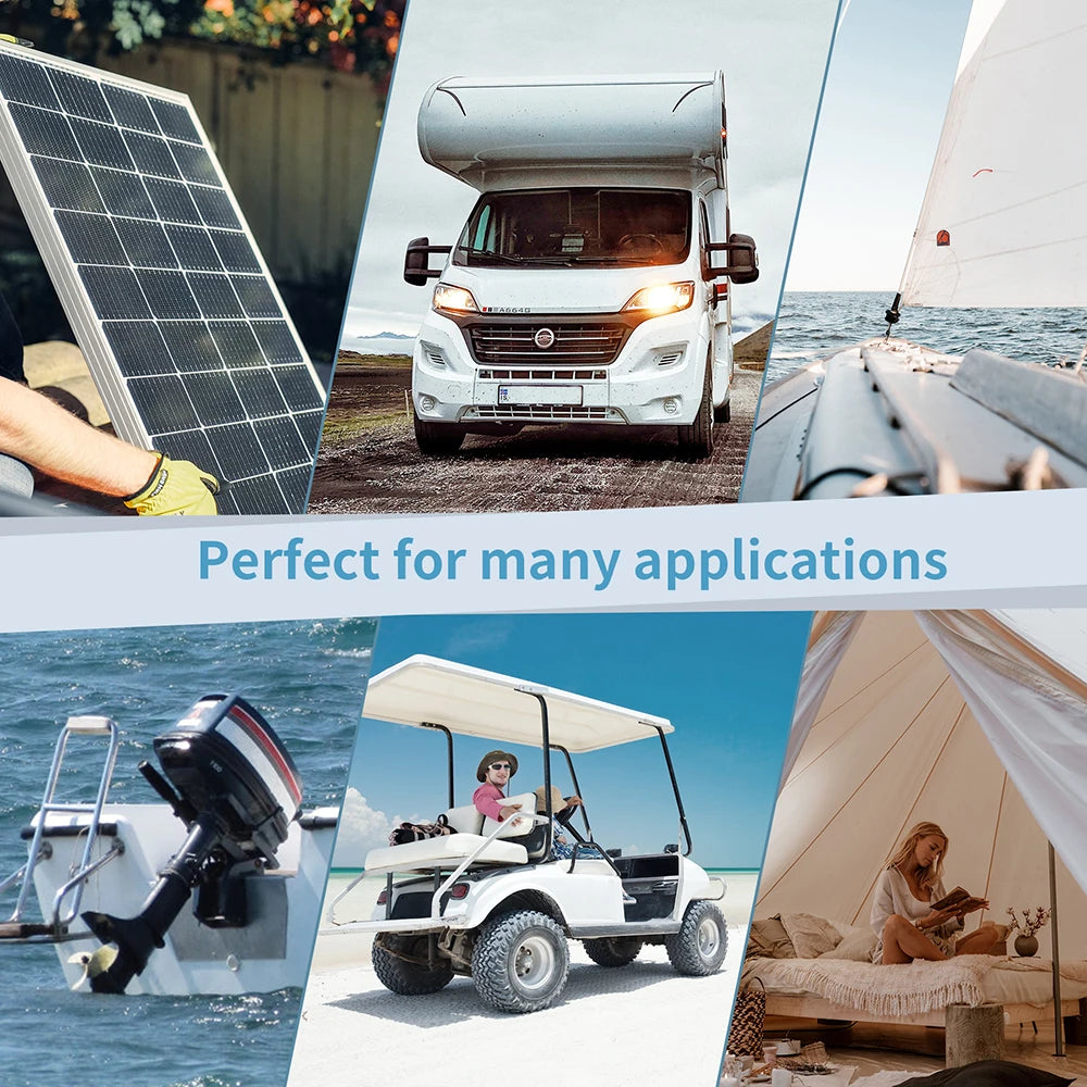 New 12V 100Ah Lithium Iron Phosphate Battery Upgraded BMS 6000 Cycles For RV Campers Golf Cart Off-Road Off-Grid Solar Wind
