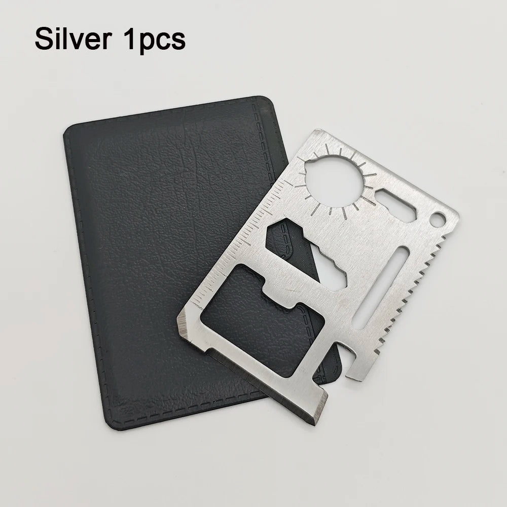 Stainless Steel EDC Pocket Tool Credit Card, 11-in-1 Portable Outdoor Camping Survival Multi-Tool Tourism Equipment hunting tool