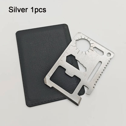 Stainless Steel EDC Pocket Tool Credit Card, 11-in-1 Portable Outdoor Camping Survival Multi-Tool Tourism Equipment hunting tool