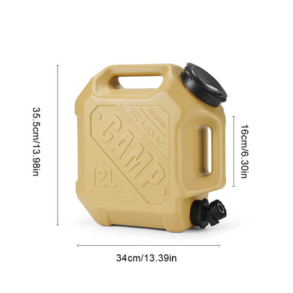 12/13/19L Water Tank Outdoor Water Bin Large Capacity Camping Bucket with Faucet No Leakage Water Bucket Container for Travel
