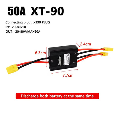 Dual Battery Discharge Converter, Simultaneous Connection Adapter, Balanced Discharge Module, Ebike Parts, 20V-72V,20A-100A