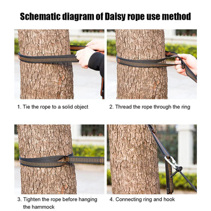 2pcs Camping Hammock Tree Hanging Strap Outdoor Polyester Hammocks Rope Belt Kit