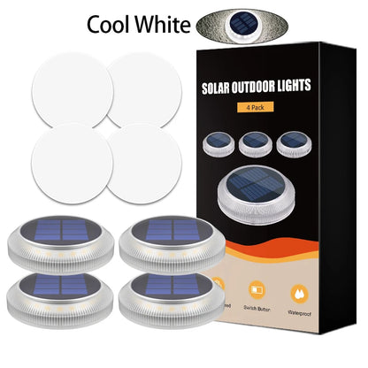 4Pcs Solar Deck Lights Outdoor Step Lights Waterproof IP68 Led Solar Lights For Railing Stairs Yard Patio Pathway Driveway