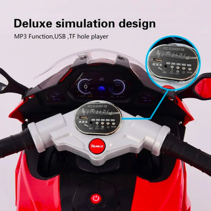 12V Kids Electric motorcycle Battery Motor Bikes Rechargeable 3 Wheels Ride on Kids with Light Wheels
