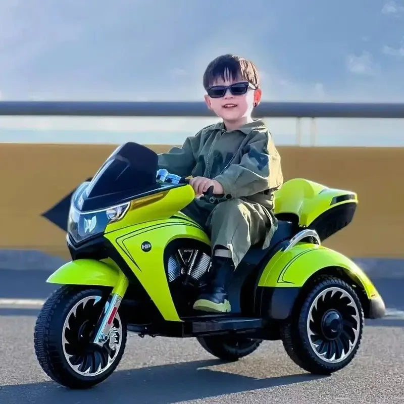 New Children's Electric Motorcycle Ride on 3-12 Years Old Load 50KG Double Kids Tricycle with True Key Start