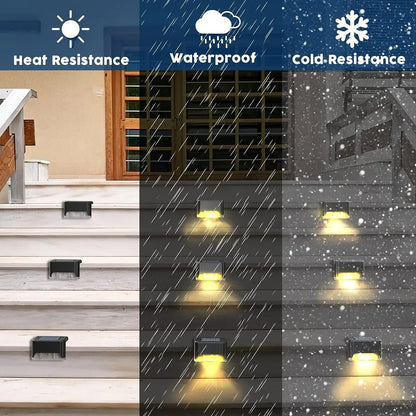 A set of 16 waterproof outdoor solar deck lights, suitable for outdoor fences,patios,decks,and walkways,equipped with LED lights