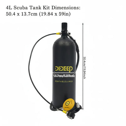 4L Scuba Tank Kit, Aluminum Diving Respirator with Mask & Backpack, 3000PSI for Snorkeling, Yoke 8mm Adapter