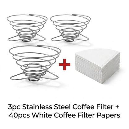 Foldable Coffee Filter Reusable Stainless Steel Camping Coffee Cup Filter Paper Dripper Barista Tools Brewing Funnel Filter Cup