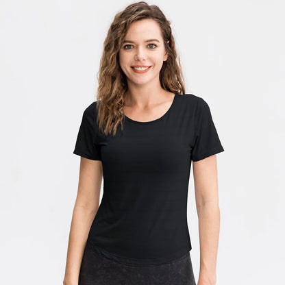 Summer Casual T-shirts Quick Dry Outdoor Running Athletic T shirts Tops Breathable Yoga Tops Women Gym Tops