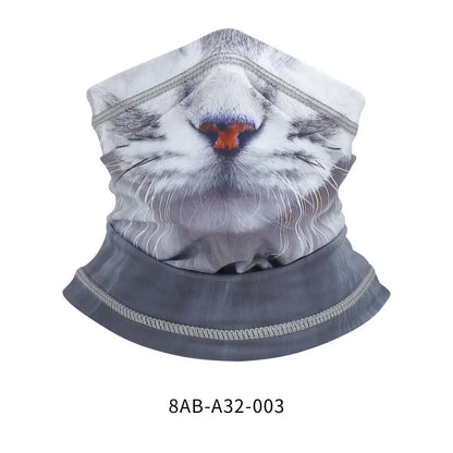 3D Animal Neck Gaiter UV Protection Half Face Mask for Skiing Cycling Motorcycling Scarf Sunscreen Bandana for Men Women