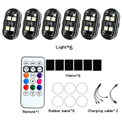 RGB Led Car Strobe Lights Motorcycle LED Flash Position Wireless Light Aircraft Airplane Helicopter Warning Lights Accessories