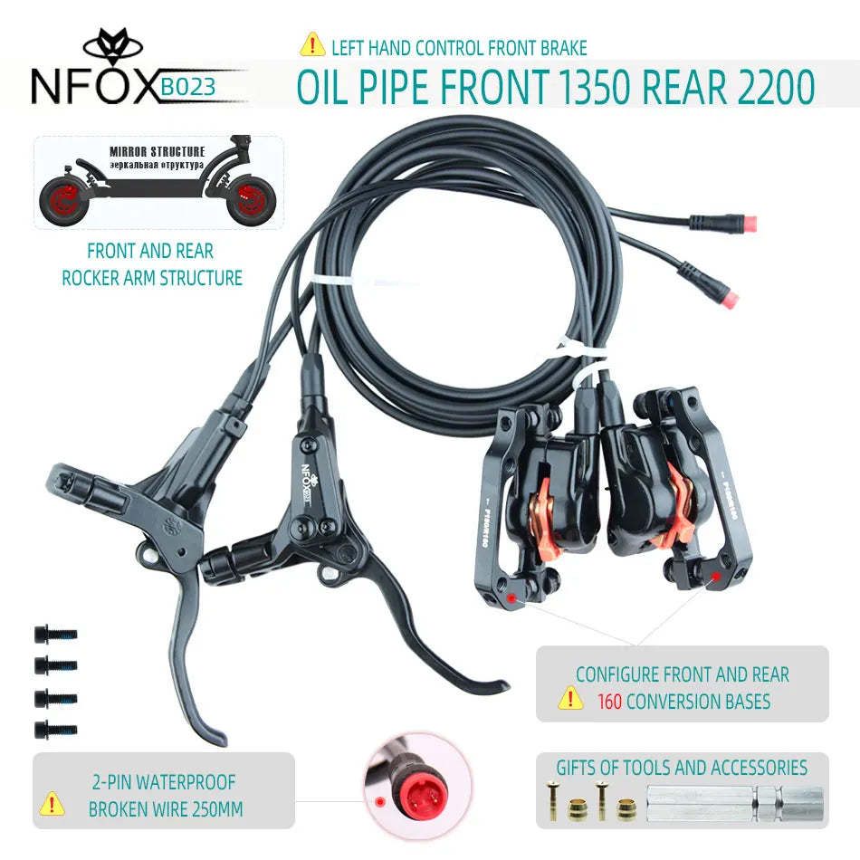 NFOX B023 Electric Bicycle Scooter Oil Disc Hydraulic Brake 160 Accessories 203 E bike 180 Power Off Right 140 GIFT Tool New