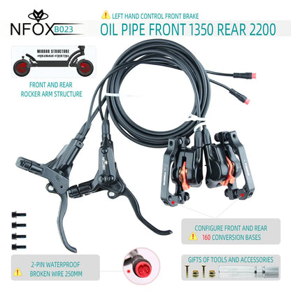 NFOX B023 Electric Bicycle Scooter Oil Disc Hydraulic Brake 160 Accessories 203 E bike 180 Power Off Right 140 GIFT Tool New