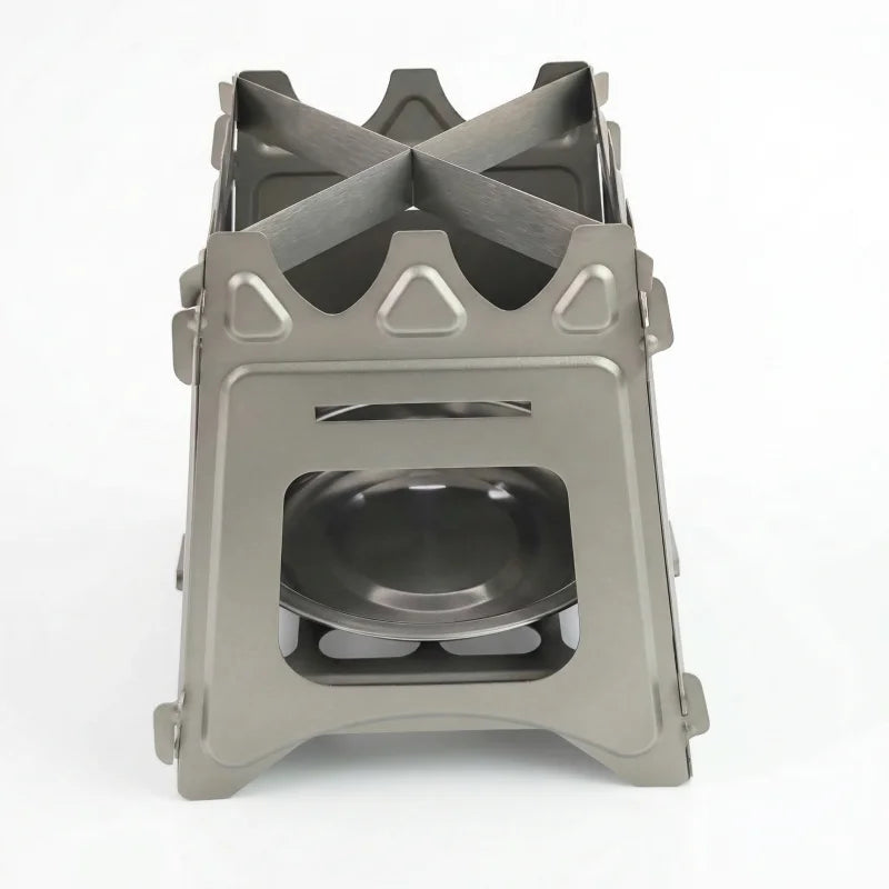 Titanium Folding Wood Stove Portable Ultralight Camping Firewood Stove for Outdoor Cooking Hiking Backpacking Picnic Survival