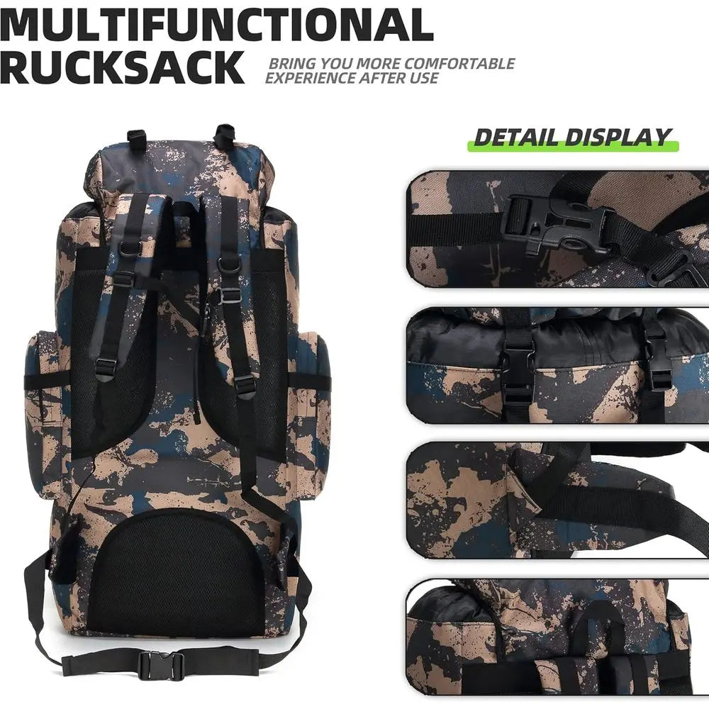 Military-Style 100L Hiking Backpack with Molle System for Camping and Day Adventures