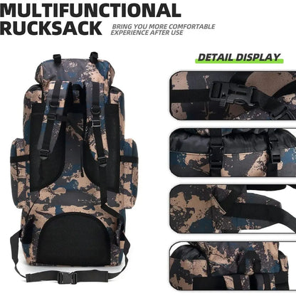 Military-Style 100L Hiking Backpack with Molle System for Camping and Day Adventures