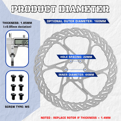 BUCKLOS Bike Disc Brake Rotor 140mm 160mm 180mm 203mm Bicycle Hydraulic Brakes Rotor Heat Dissipation Mtb Road Bike Rotors